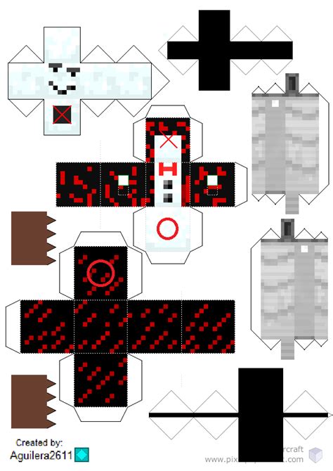 Pixel Papercraft Admin Red Snow Golem Minecraft Story Mode