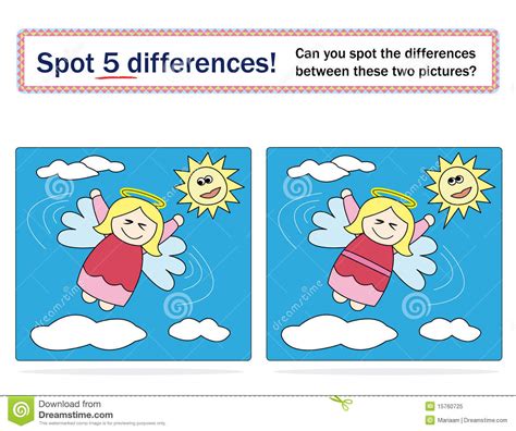 Kids Game Spot 5 Differences Royalty Free Stock Photo