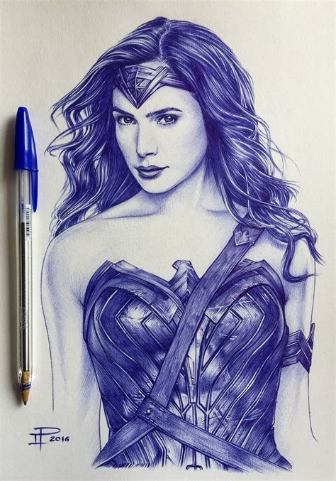Gal Gadot Wonder Woman Ballpoint Pen Ballpoint Pen Art Ink Pen