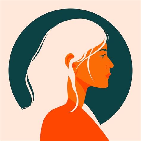 Profil Dune Belle Fille Avec Des Fleurs Dans Les Cheveux Illustration