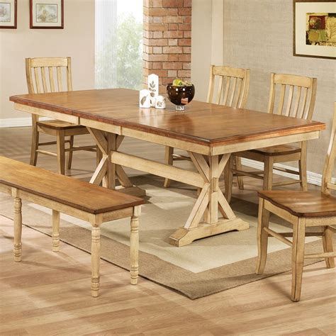 This was my first woodworking project. Winners Only Quails Run 84 in. Trestle Dining Table with ...