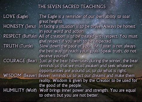 Native American The 7 Sacred Teachings The Pride That Runs Thru Our