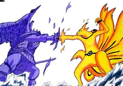 Naruto Kyuubi Mode Vs Sasuke Susanoo Wallpaper