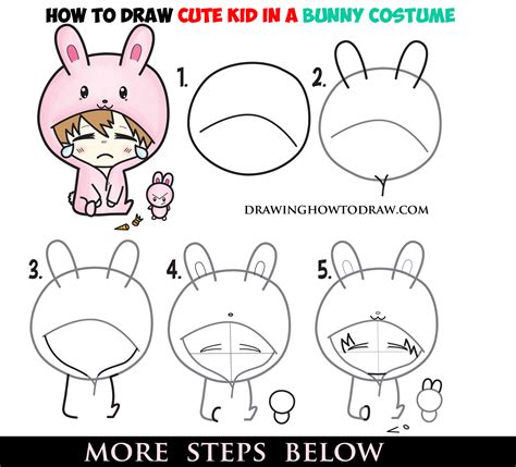 How To Draw A Cute Chibi Character In Bunny Rabbit Onesie