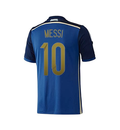Mens World Cup 2014 Argentina Lionel Messi 10 Away Soccer Jersey