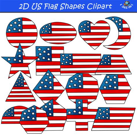 2d American Flag Shapes Clipart Graphics Download Clipart 4 School