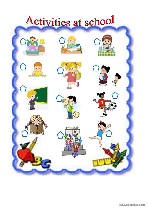 Activities At School English Esl Worksheets Pdf And Doc