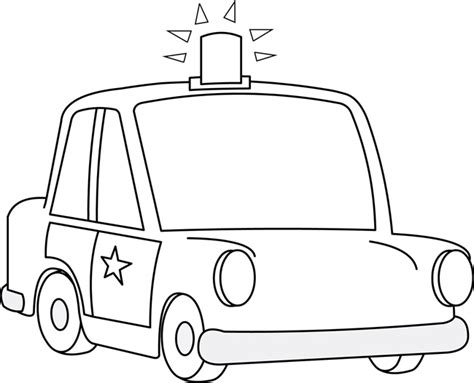 Cars Black And White Outline Clipart Policecarcartoon06outline