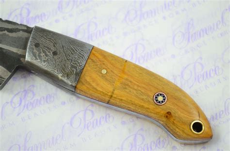 Full Scale Tang Damascus Steel Skinner Olivewood Scales 4