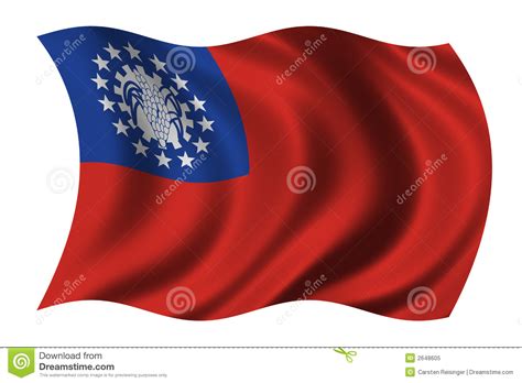 Flag of Myanmar stock illustration. Illustration of banner - 2648605