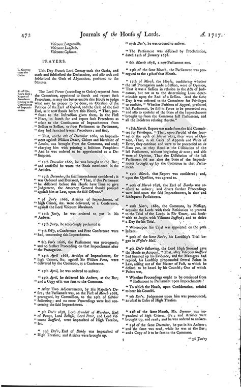 House Of Lords Journal Volume 20 25 May 1717 British History Online