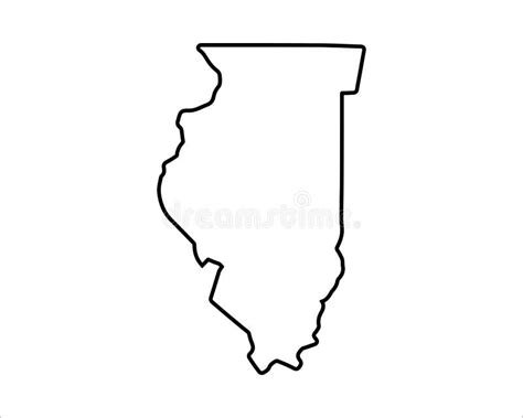 Us State Map Illinois Outline Symbol Stock Vector Illustration Of