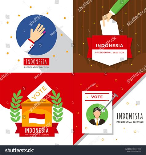 Indonesia President Election Illustration Stock Vector Royalty Free