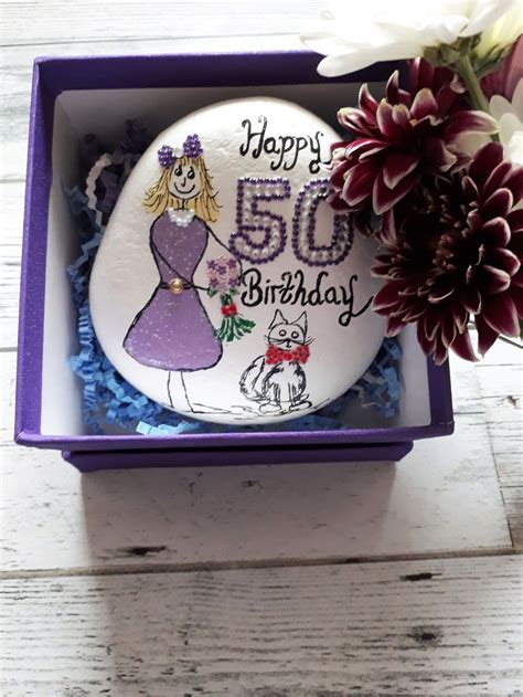 His 50th birthday is bound to be a big one! Personalised 50th birthday keepsake pebble, 50th gifts ...