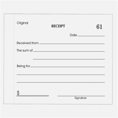 Receipt Book Printable Template Business Psd Excel