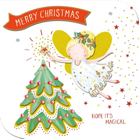 magical merry christmas embellished christmas card cards