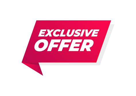 Exclusive Offer Banner Special Offer Price Sign Advertising Discounts