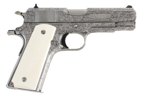 M Master Engraved Colt Super Commander 38 Super Semi Automatic