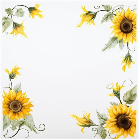Premium Ai Image Graphic Sunflower Border