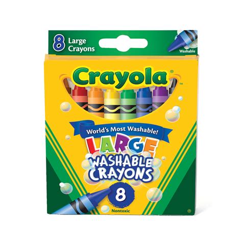 Crayola Washable Large Crayons 8 Color Set