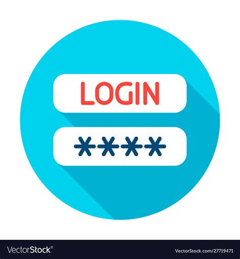 Login Password Circle Icon Royalty Free Vector Image