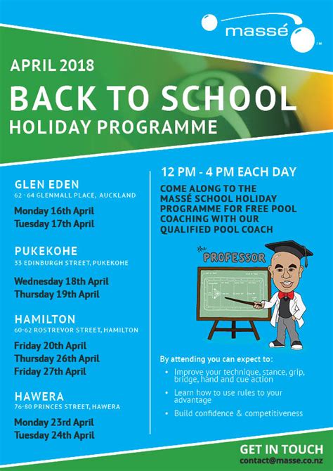 School Holiday Programme April 2018 Masse