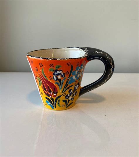 Turkish Ceramic Coffee Mug Floral Coffee Mug Ceramic Coffee Etsy