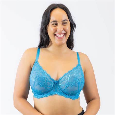 Sweetpea Lace Balconette Bra Peacock Blue Rose And Thorne