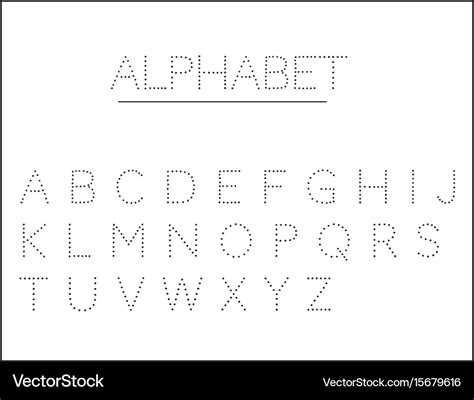 Dotted Line Alphabet Letters
