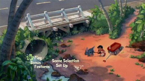 Much of the movie favored the front channels, but the mix opened up well taken through the play all method, these segments last a total of eight minutes and 34 seconds; Lilo & Stitch (2002) - DVD Movie Menus