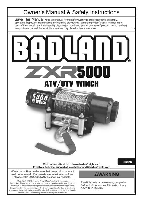 Badland 3500 Winch Manual