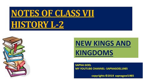 Notes Of Class Vii History L 2 New Kings And Kingdoms Youtube