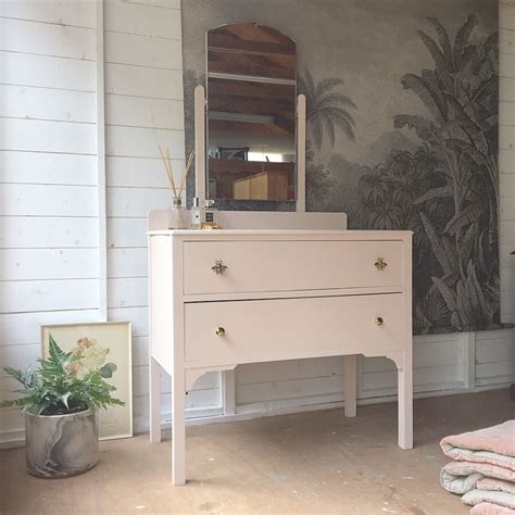 Farrow And Ball Pink Ground Painted Dressing Table Vanity Unit