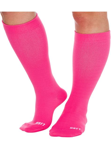 Plain Jane Wide Calf Compression Socks Graduated 15 25 Mmhg Knee High Plus Size Support