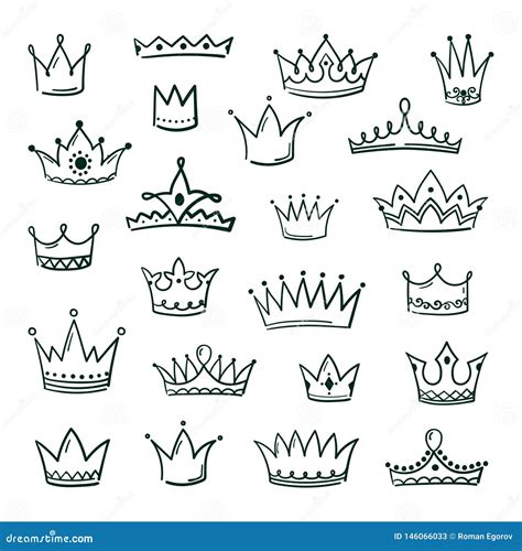 Doodle Crowns Sketch Crown Queen King Coronet Urban Grunge Ink Art