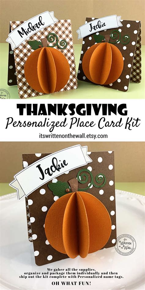 Thanksgiving Personalized Place Cards Pumpkin Table Decor