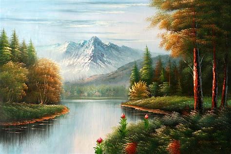 River Landscape Scene 1landscape Oil Painting Gallerylandscape Art
