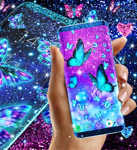 Blue Glitter Butterflies Live Wallpaper For Android Apk Download
