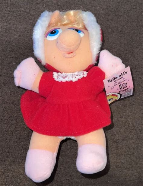 Vintage Mcdonalds Jim Hensons Baby Miss Piggy Plush 1988 Christmas