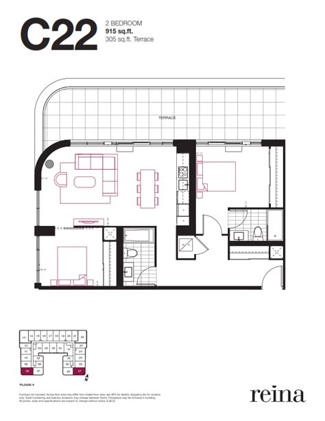 A floor plan is a visual representation of a room or building scaled and viewed from above. Reina Condos | Price Lists & Floor Plans | Precondo