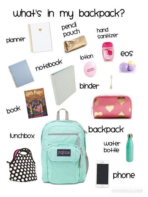 Whats In My Backpack Middle School Supplies School Kit School Diy