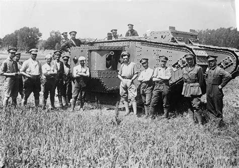 Tank Crews In Front Of One Of Their Tanks Rollencourt Jun 18 1917