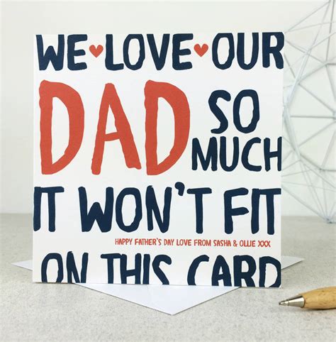 We Love Our Dad So Much Funny Fathers Day Dad Card By Wink Design