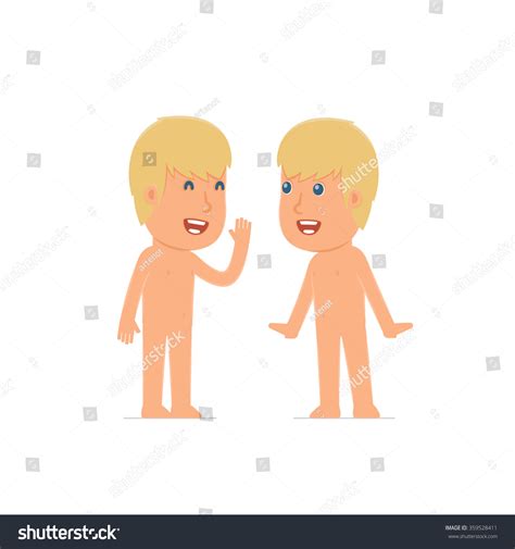 Cunning Character Naked Man Gossiping Telling