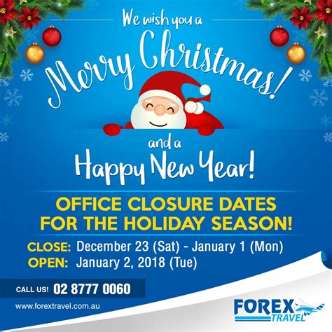 Holiday Closure Announcement Forex Travel Blog