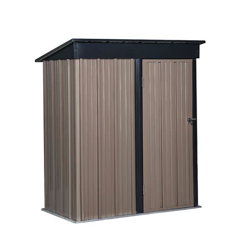 Ainfox 5 X 3 Ft Steel Storage Shed With Lean To Roof Outdoor Garden