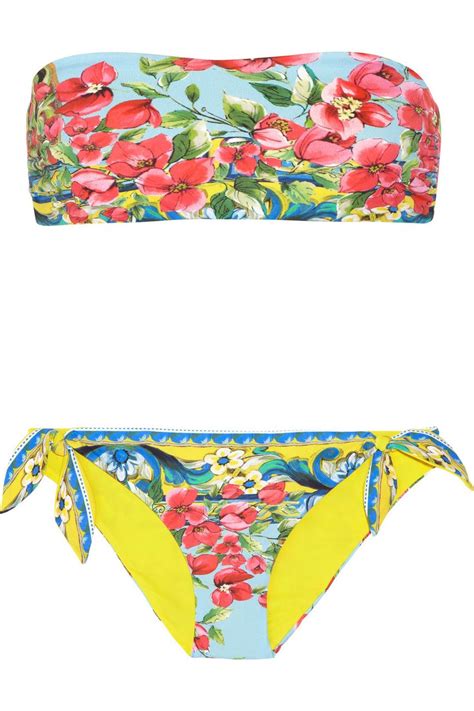 DOLCE GABBANA Floral Print Reversible Bandeau Bikini 595 BEST PRICE