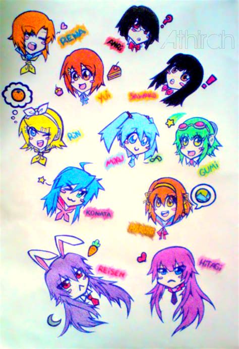 Various Anime Chibi Heads By Iradiotic On Deviantart