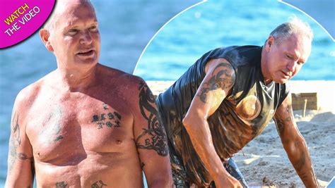 Shirtless Paul Gascoigne Arrives On Celebrity Island After Dropping