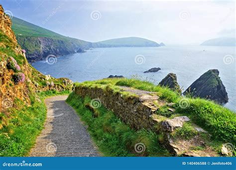 Rocky Coast Of Dunquin Harbour Dingle Peninsula County Kerry Ireland
